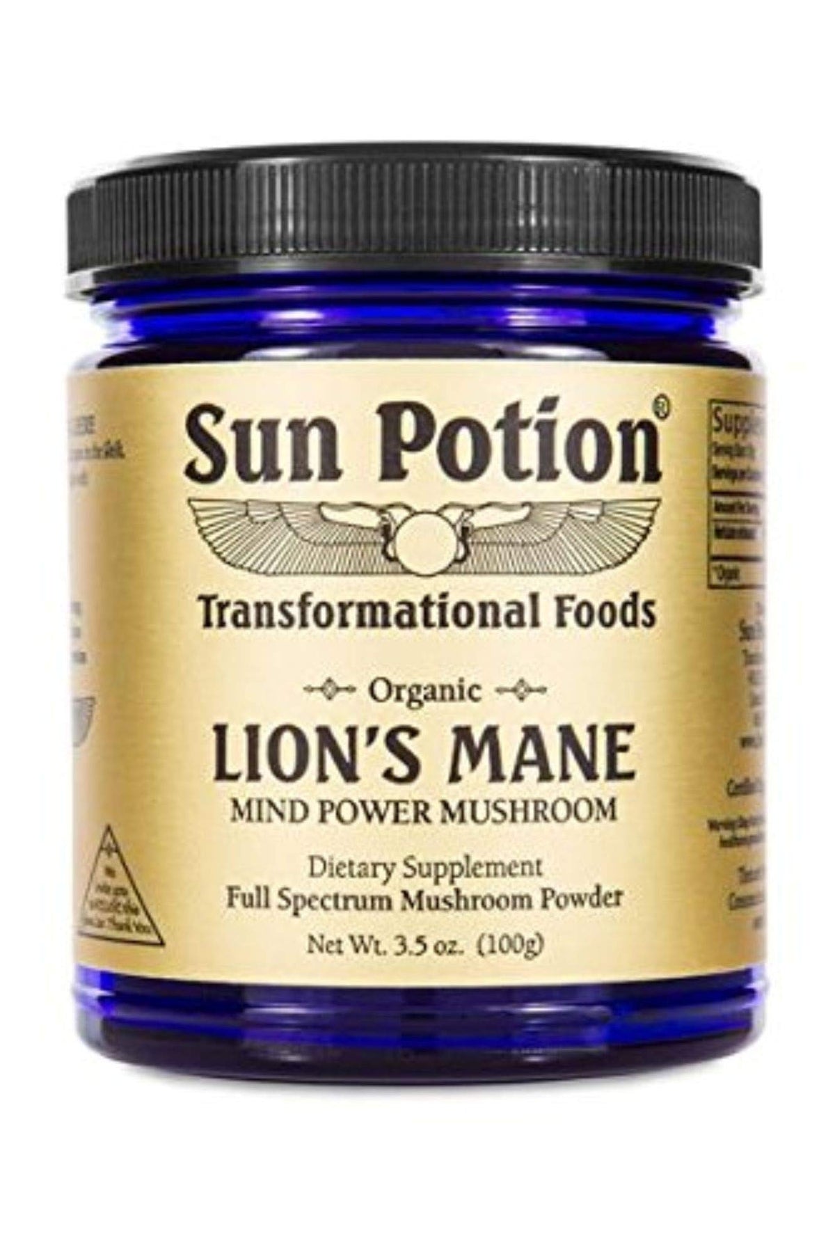 Sun Potion Lion’s Mane Organic 100g powder bottle