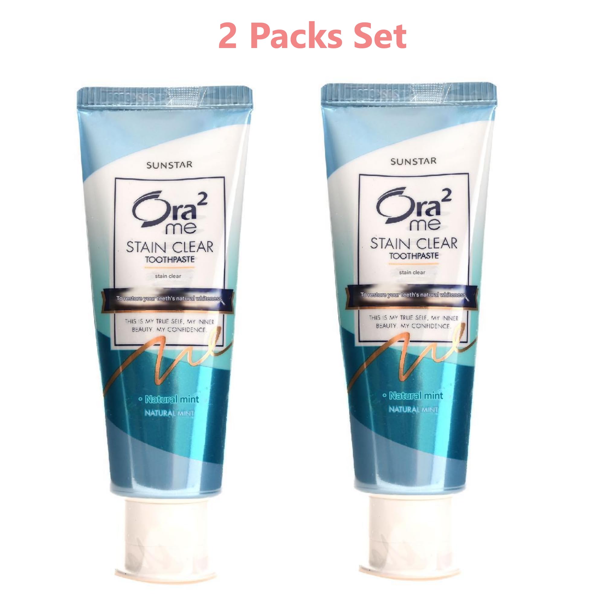 Two 130g tubes of Sun-Star Ora-2 Stain Clear Toothpaste