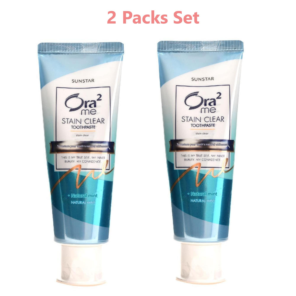 Two 130g tubes of Sun-Star Ora-2 Stain Clear Toothpaste
