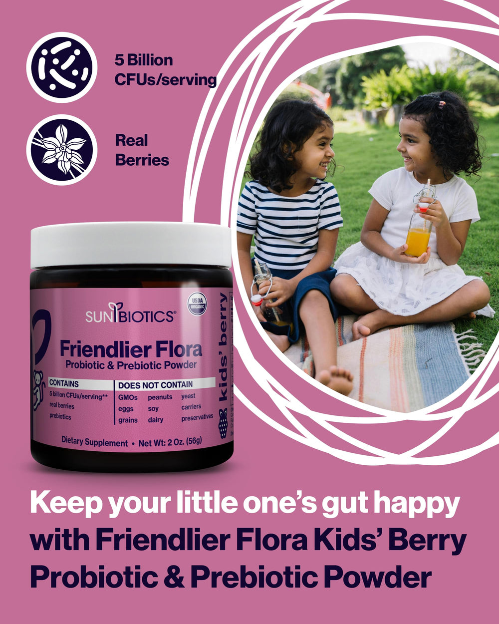 Label highlighting 5 billion CFUs and 5 probiotic strains
