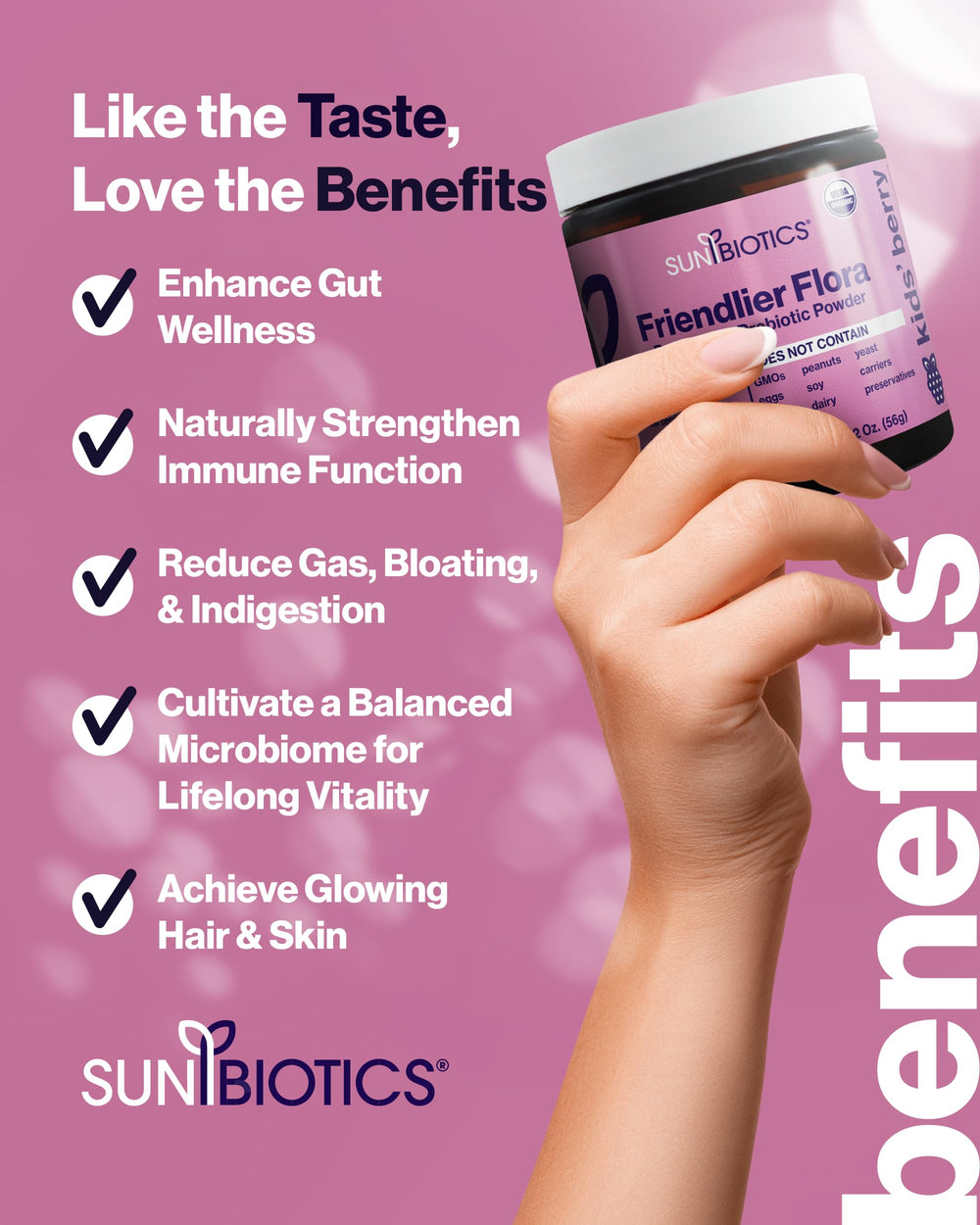 Illustration of the five probiotic strains included