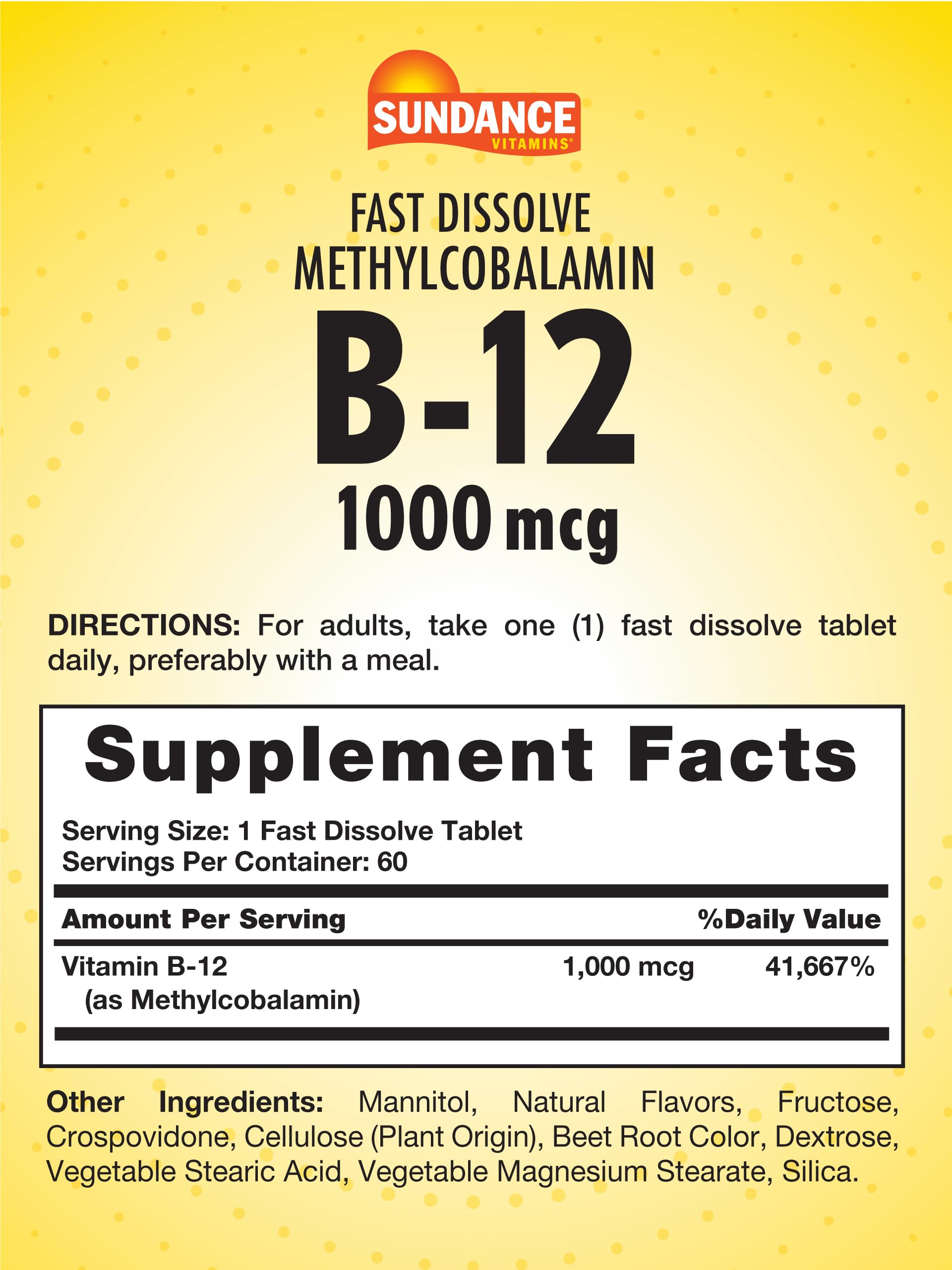 Berry-flavored fast-dissolve Vitamin B12 tablets