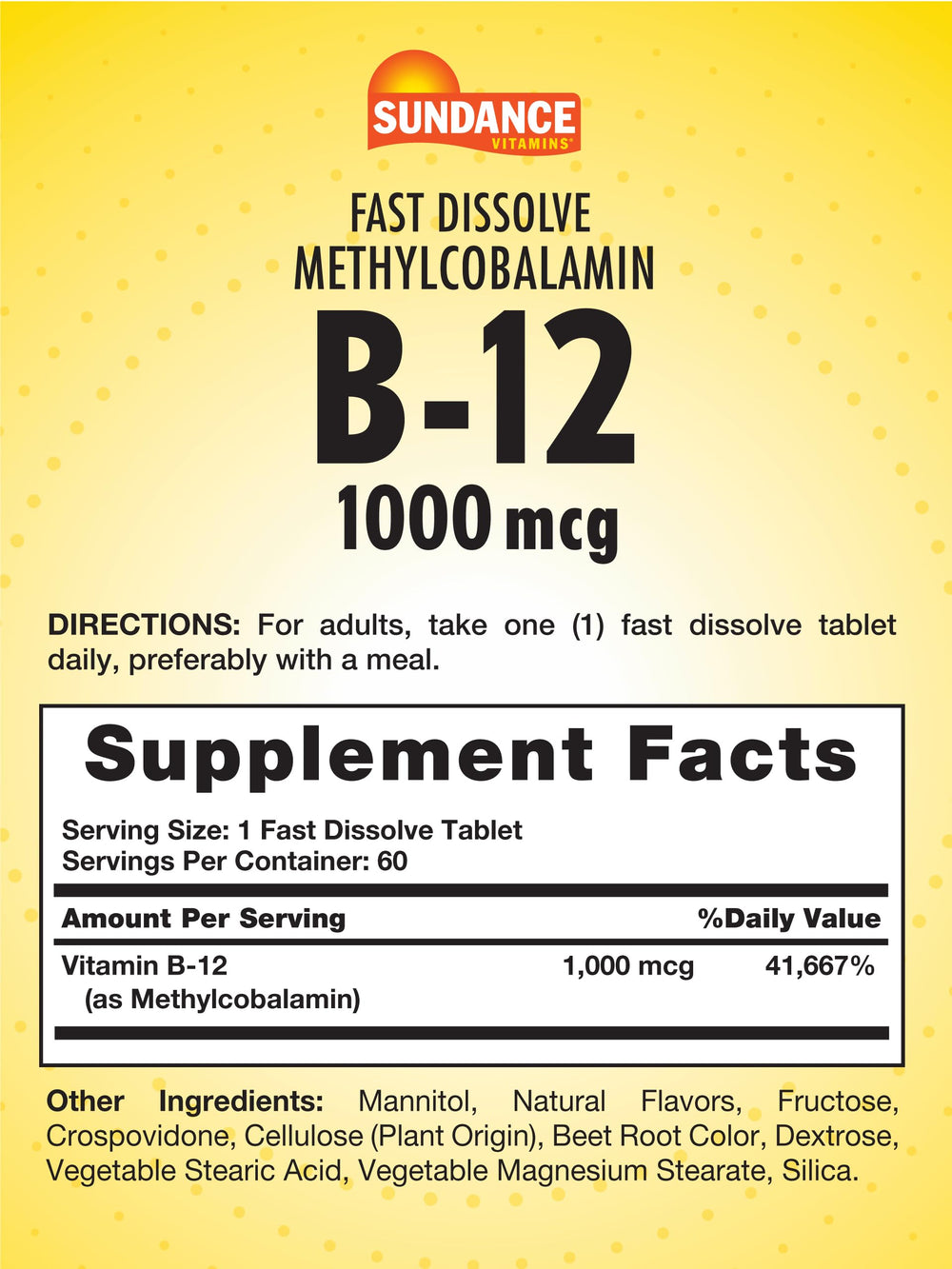 Berry-flavored fast-dissolve Vitamin B12 tablets