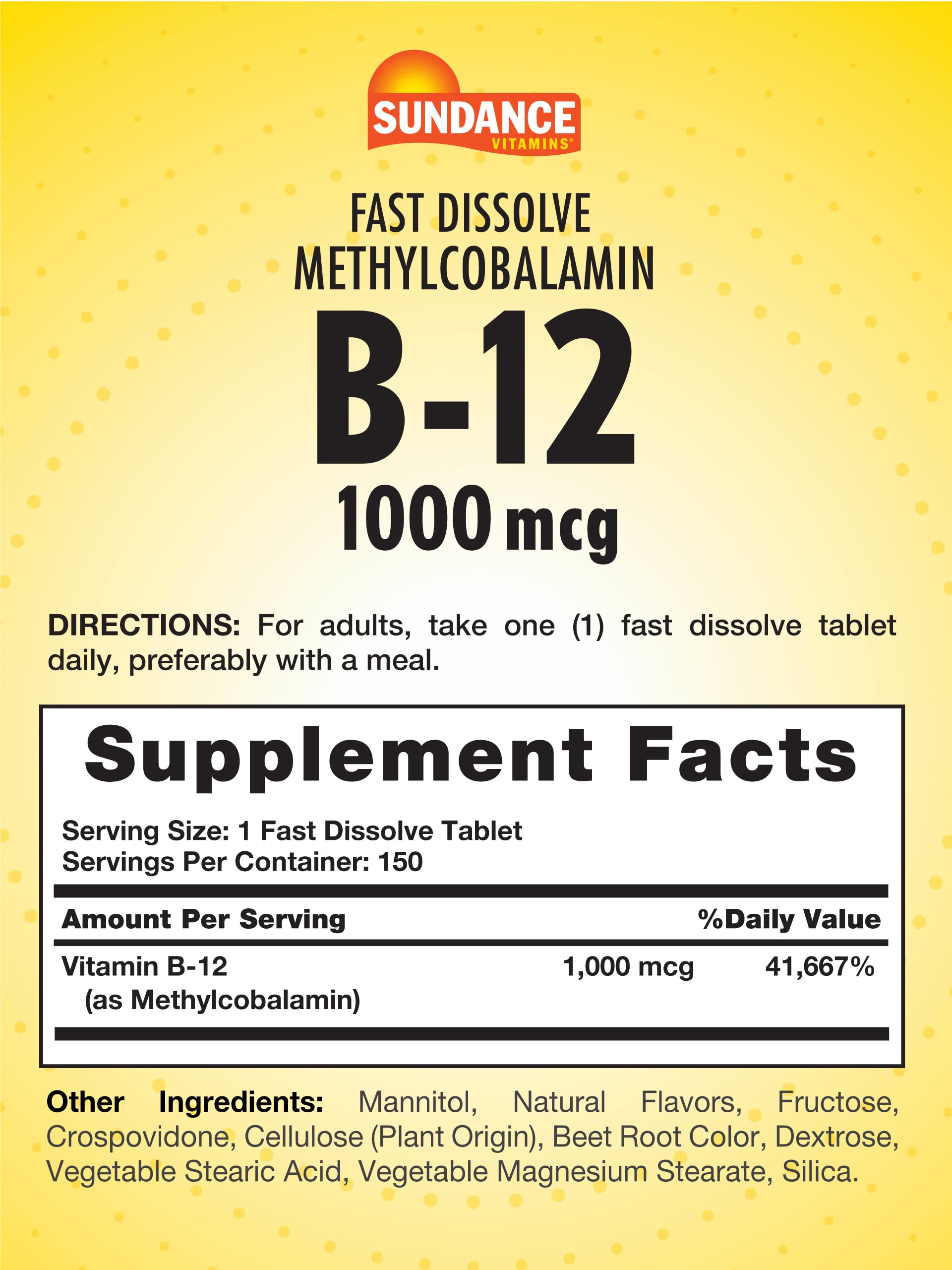 Berry-flavored fast dissolve B-12 tablet