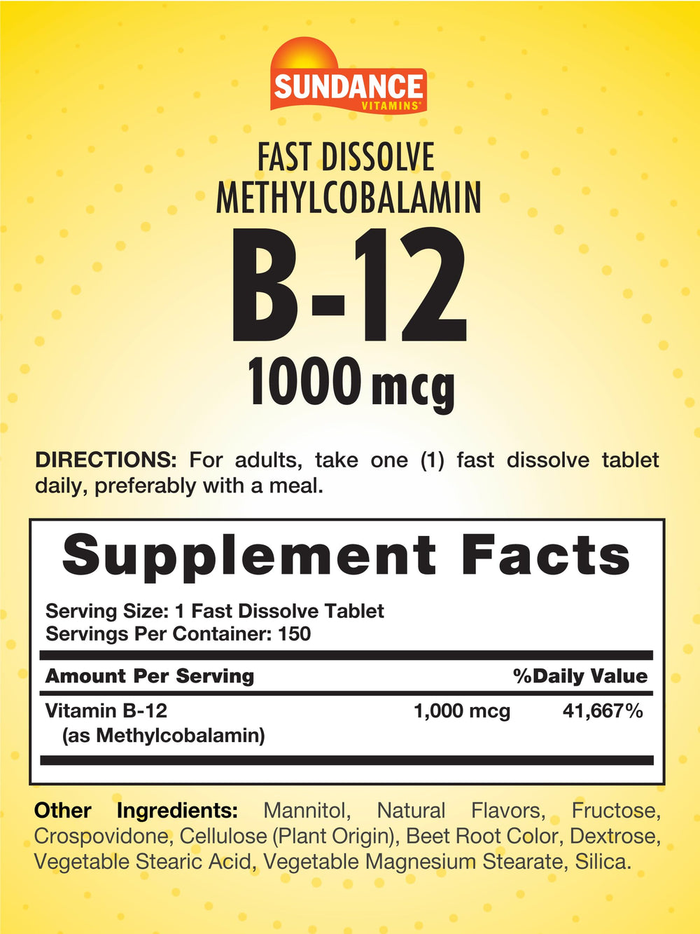 Berry-flavored fast dissolve B-12 tablet