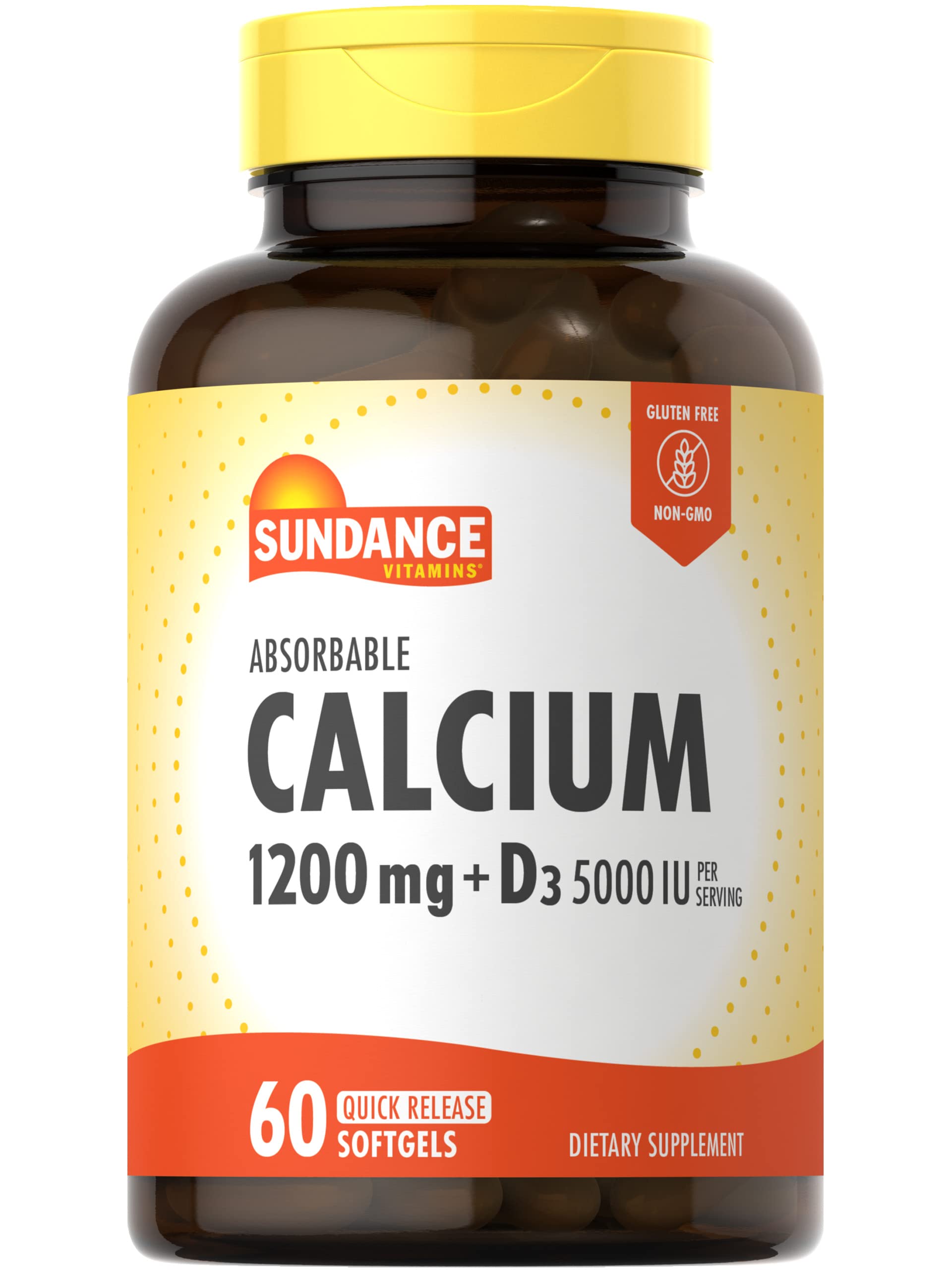 Bottle of Sundance Calcium 1200 mg with Vitamin D3 softgels