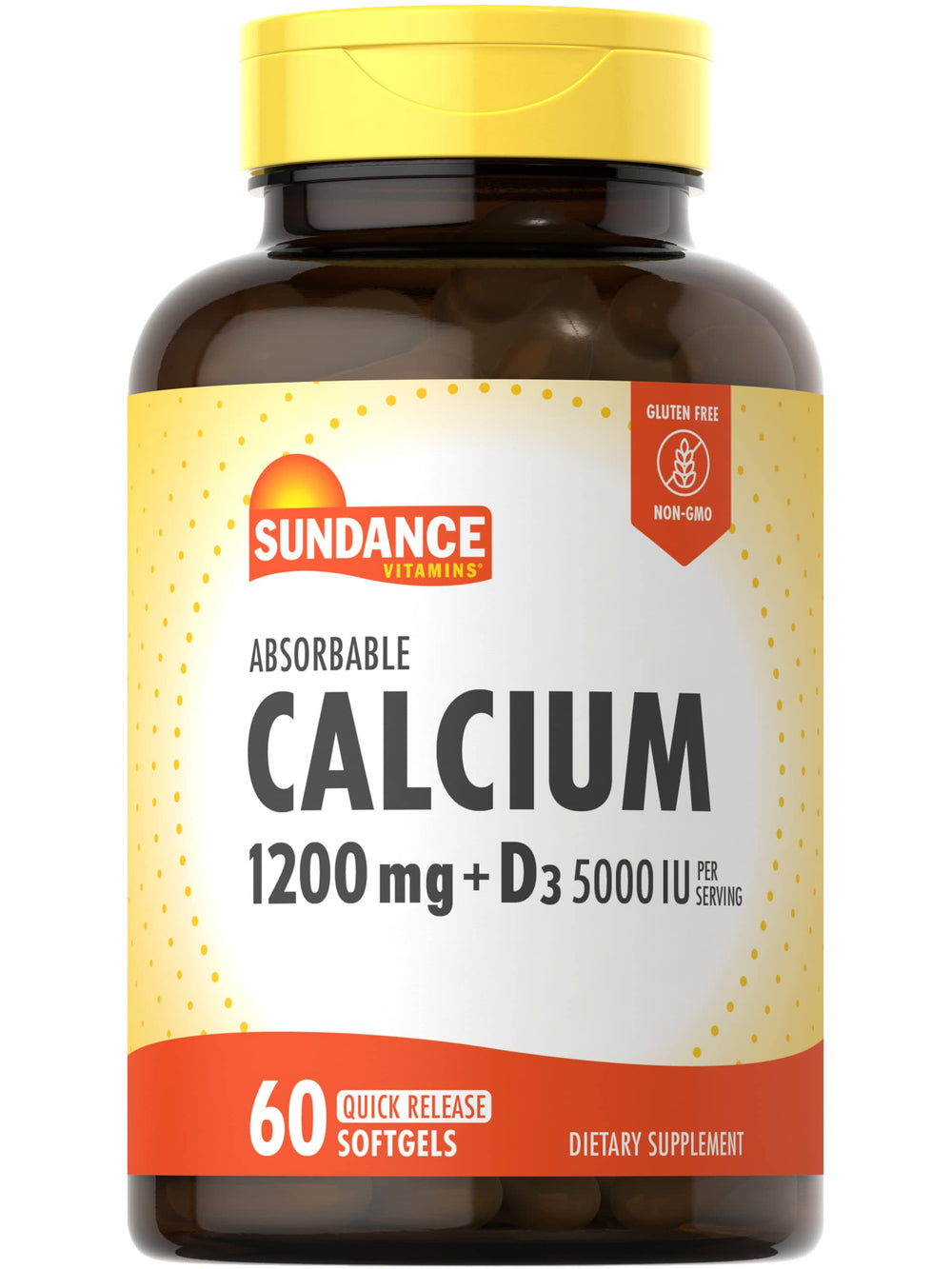 Bottle of Sundance Calcium 1200 mg with Vitamin D3 softgels