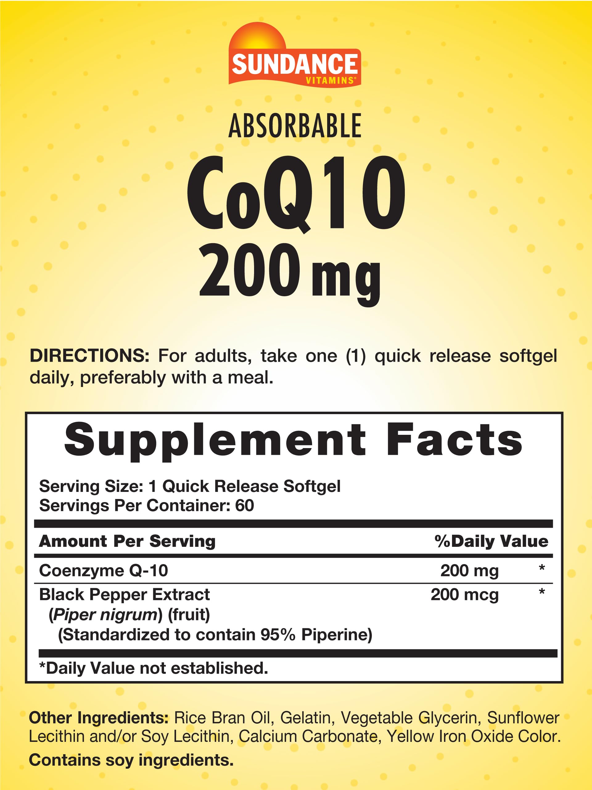 Quick-release CoQ10 softgel with Black Pepper Extract