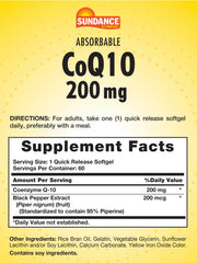 Quick-release CoQ10 softgel with Black Pepper Extract