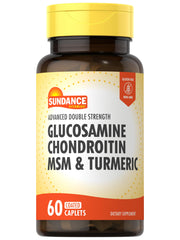Bottle of Sundance Glucosamine Chondroitin MSM Turmeric with 60 coated caplets