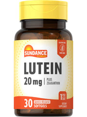 Front label of Sundance Lutein 20mg bottle with Zeaxanthin