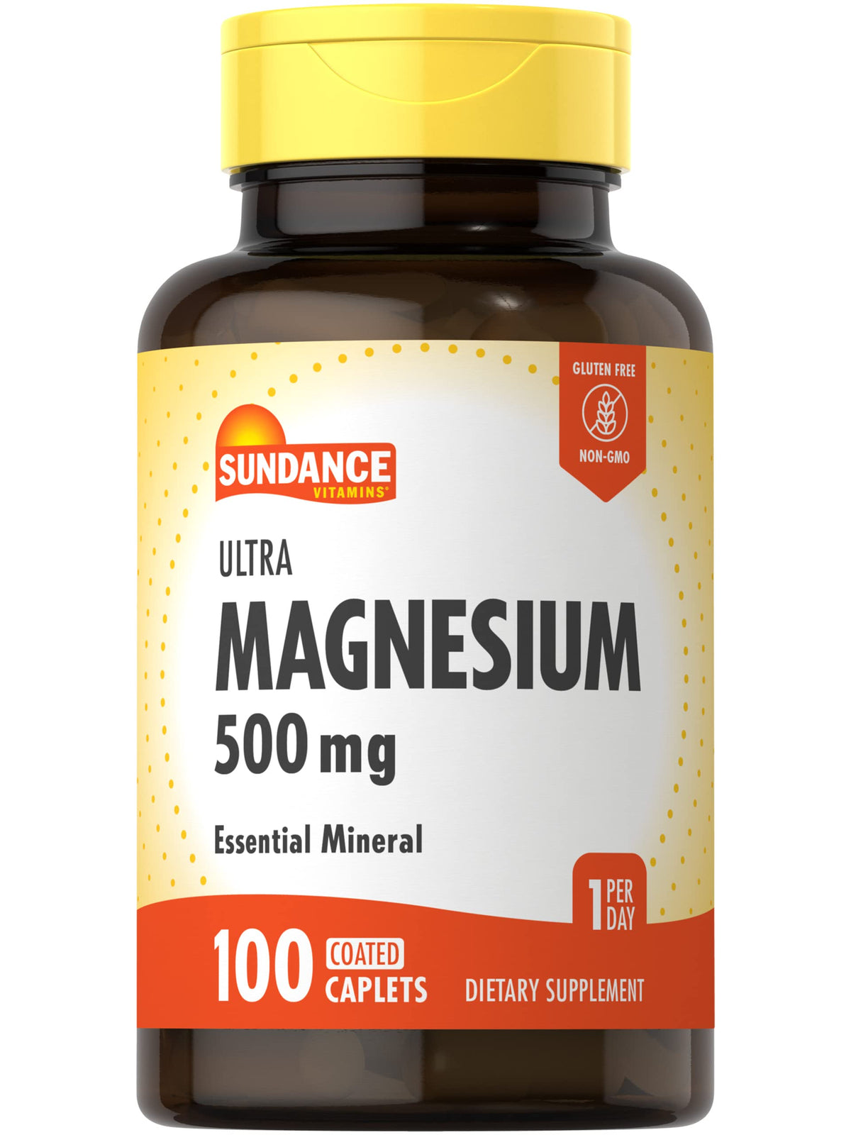 Sundance Magnesium Supplement bottle with label showing 500 mg Magnesium Oxide