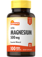 Sundance Magnesium Supplement bottle with label showing 500 mg Magnesium Oxide
