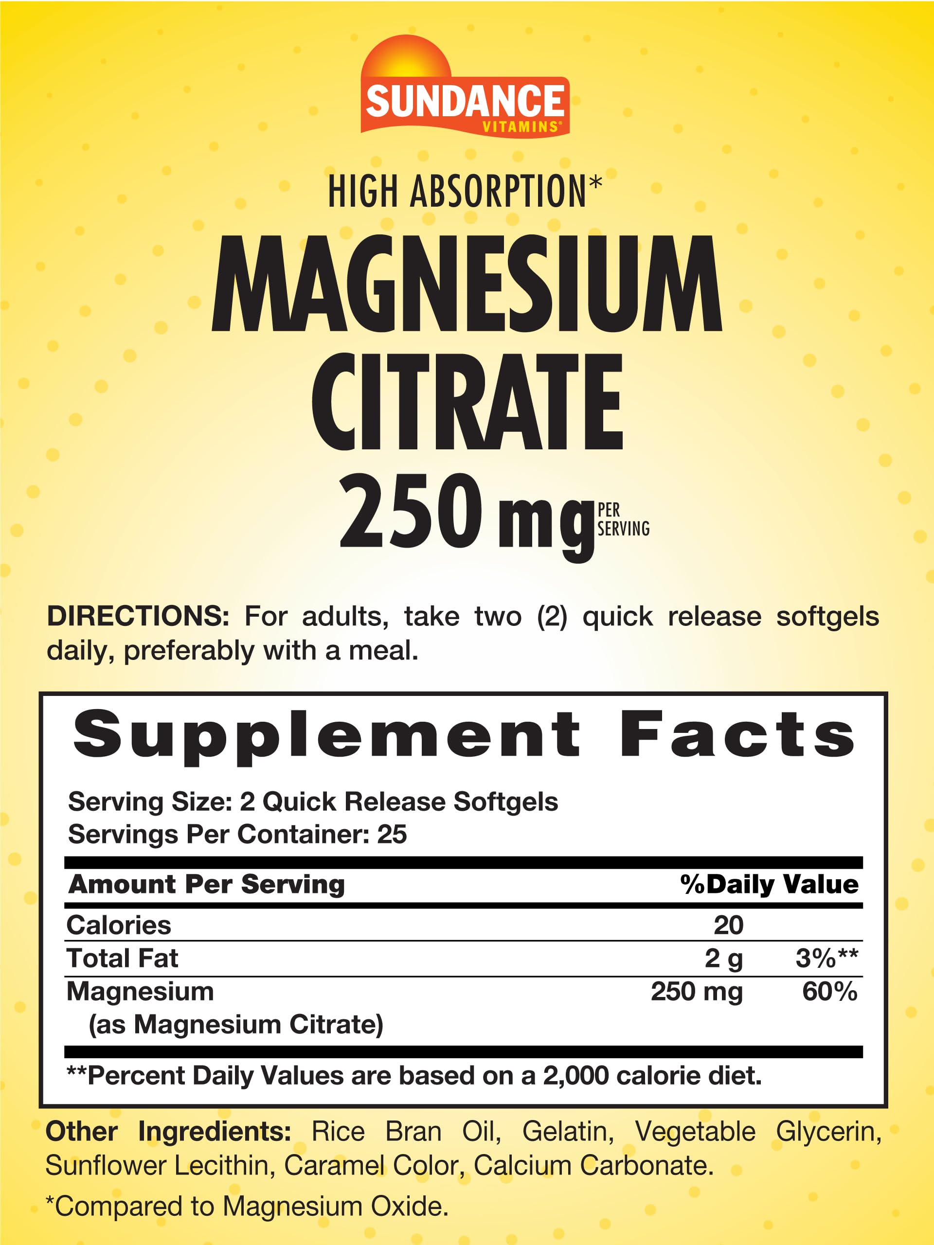Two quick-release magnesium citrate softgels per serving