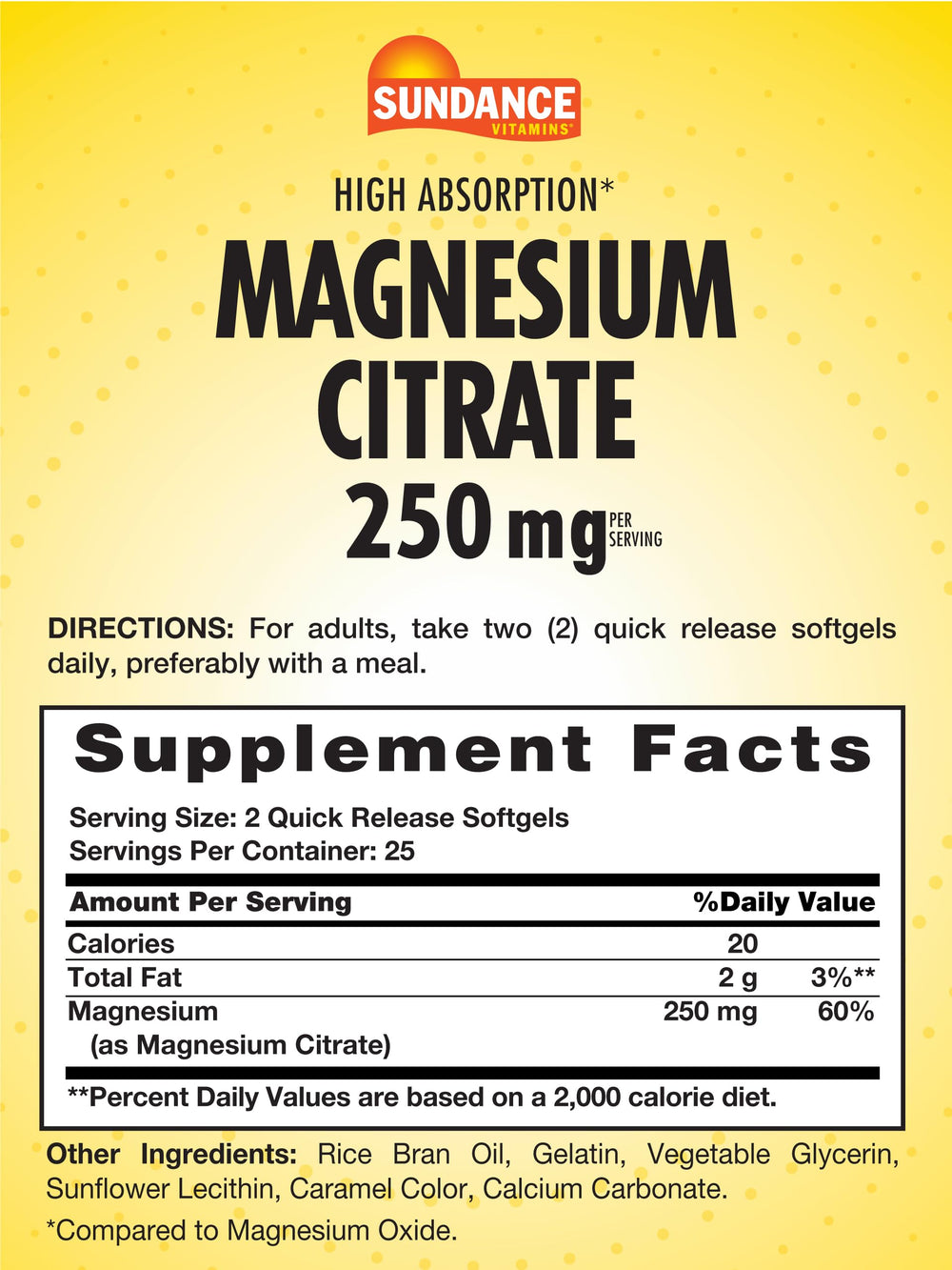 Two quick-release magnesium citrate softgels per serving