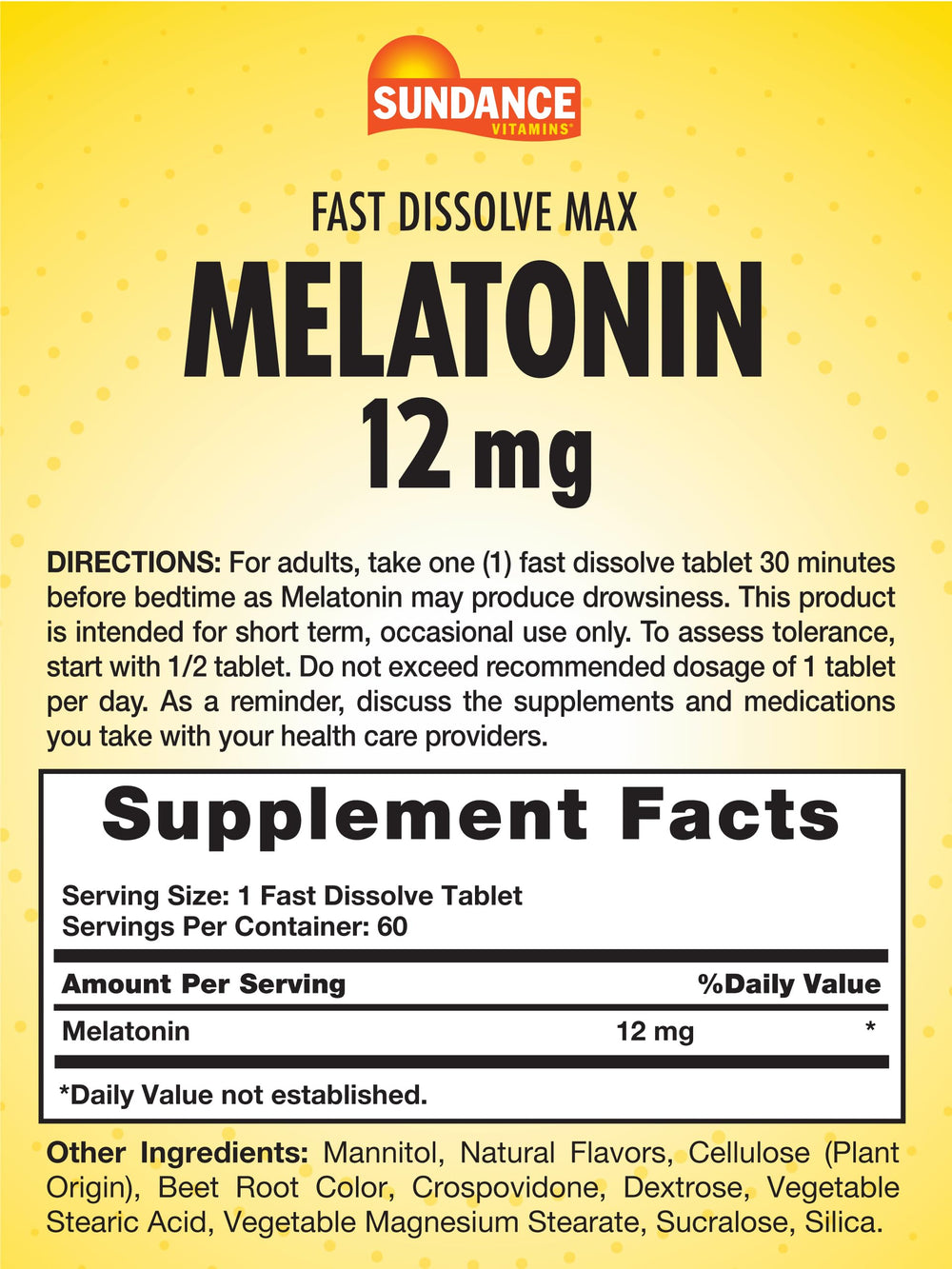 Melatonin tablet melting on tongue featuring natural berry flavor