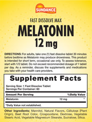 Melatonin tablet melting on tongue featuring natural berry flavor
