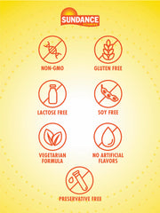 Bottle label showing 12 mg melatonin, gluten-free and non-GMO