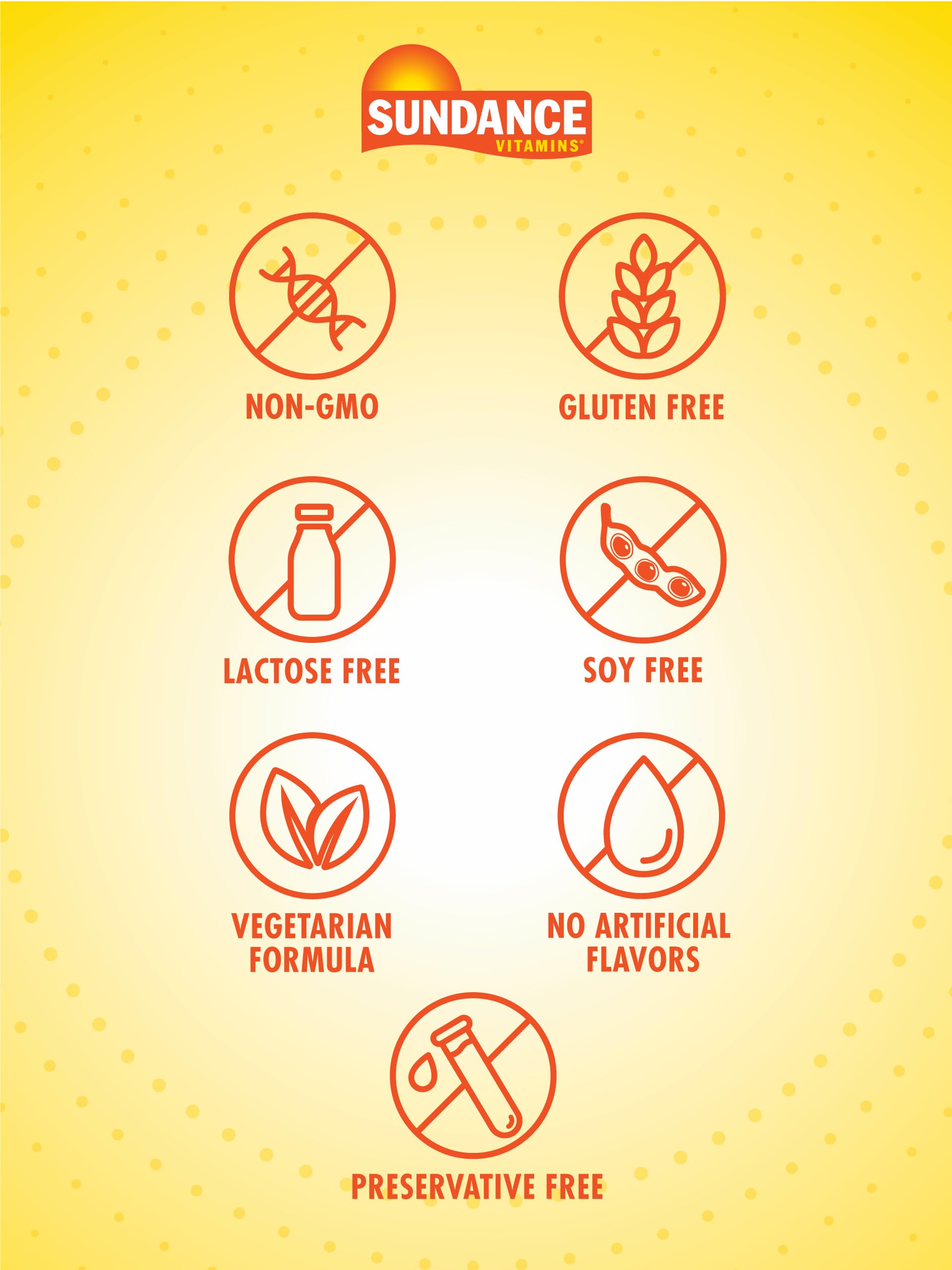 Sundance Melatonin 5mg label highlighting vegetarian and gluten-free claims