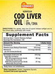 Close-up of bottle label highlighting EPA & DHA content