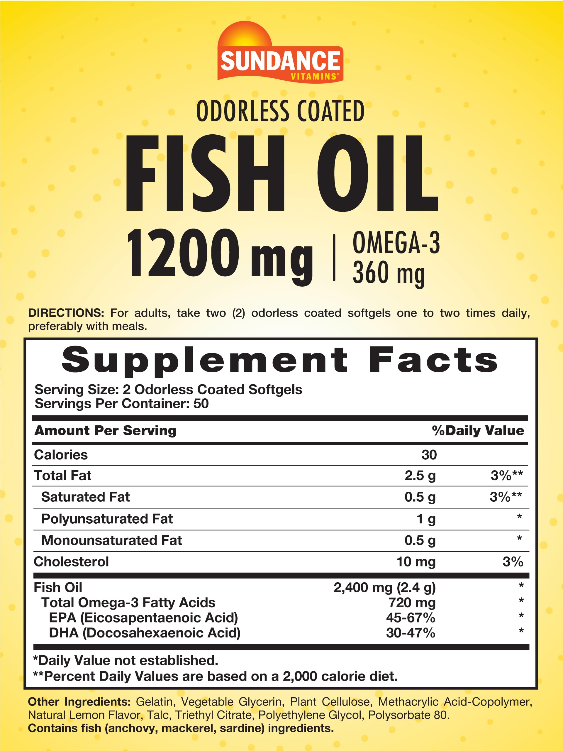 Close-up of odorless lemon-flavored softgels