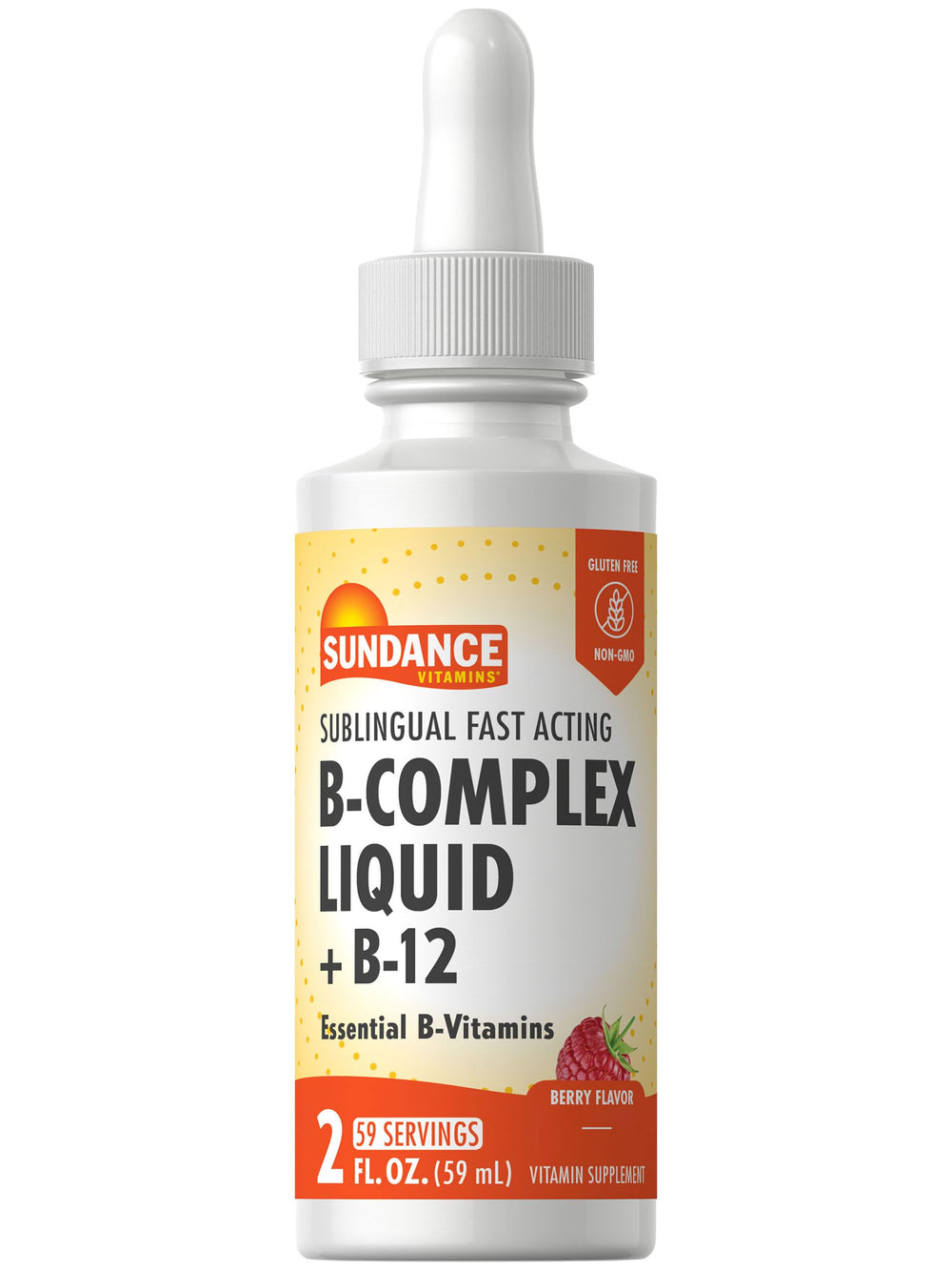 Sundance Sublingual Vitamin B Complex Berry flavor bottle, 2 oz