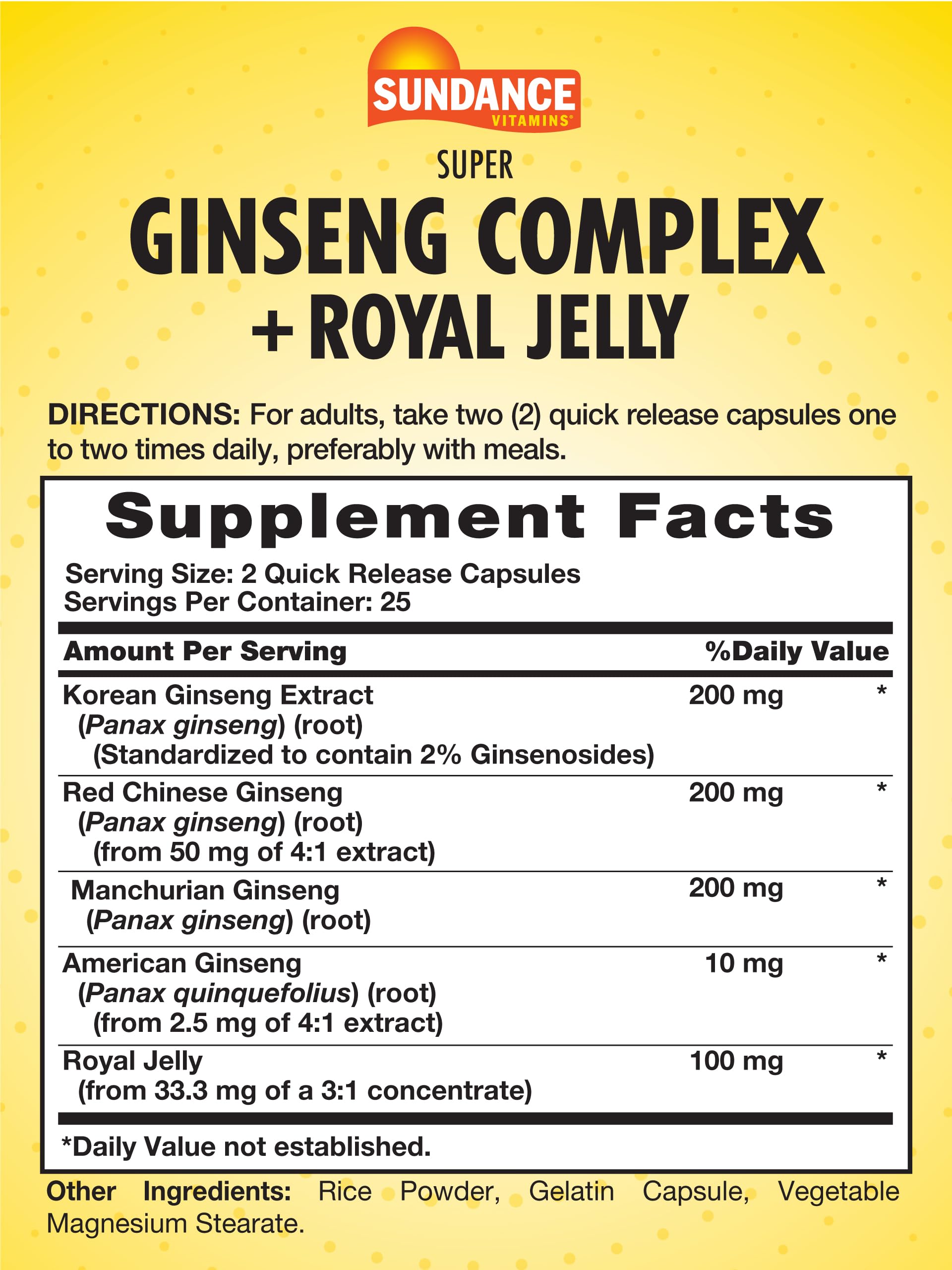 Close-up of Korean Ginseng Extract and Royal Jelly components