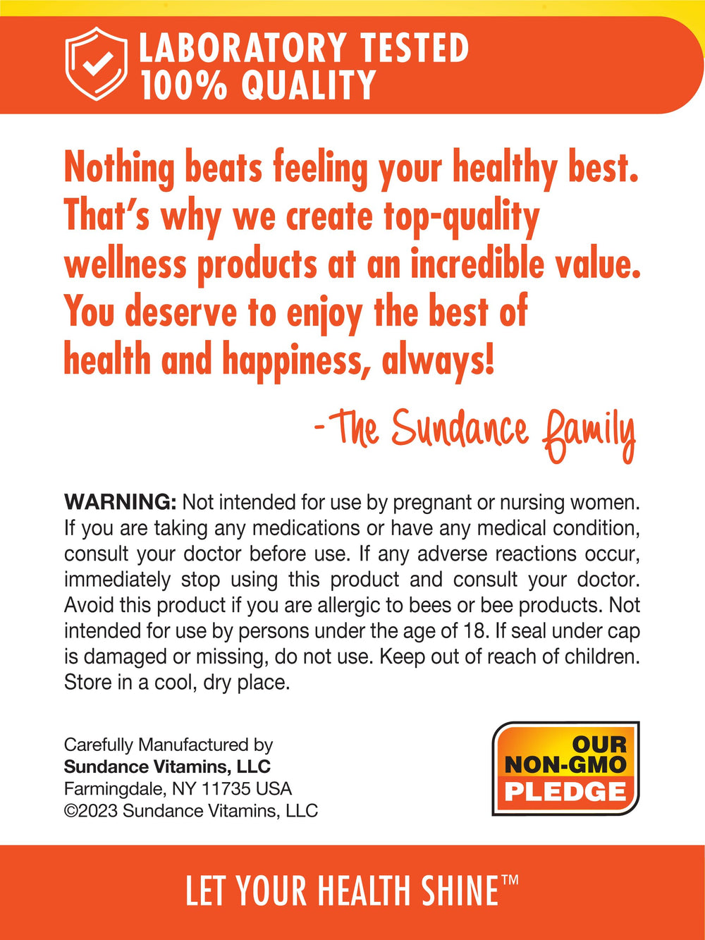 Sundance packaging with Non-GMO and Gluten Free badges