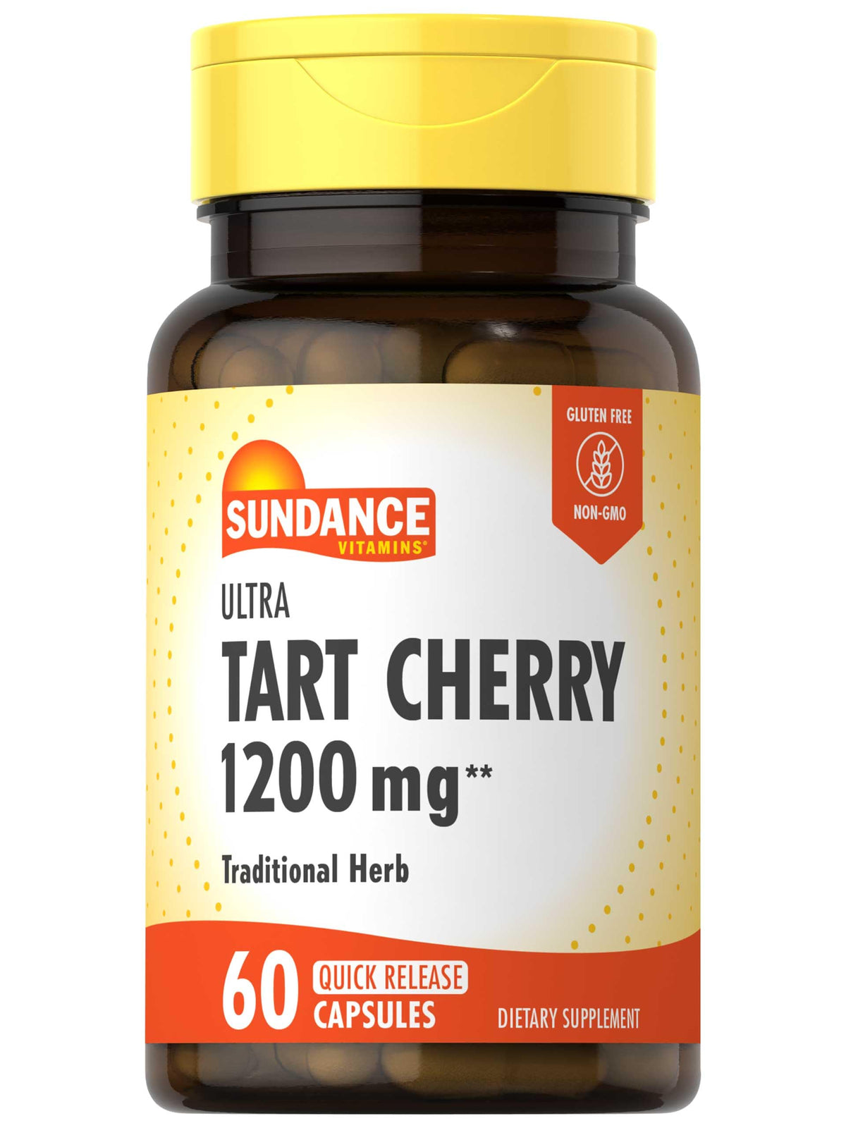 Bottle of Sundance Tart Cherry Capsules 1200mg - 60 count