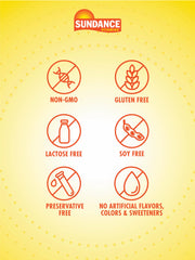 Product label highlighting Non-GMO and gluten-free Tart Cherry capsules