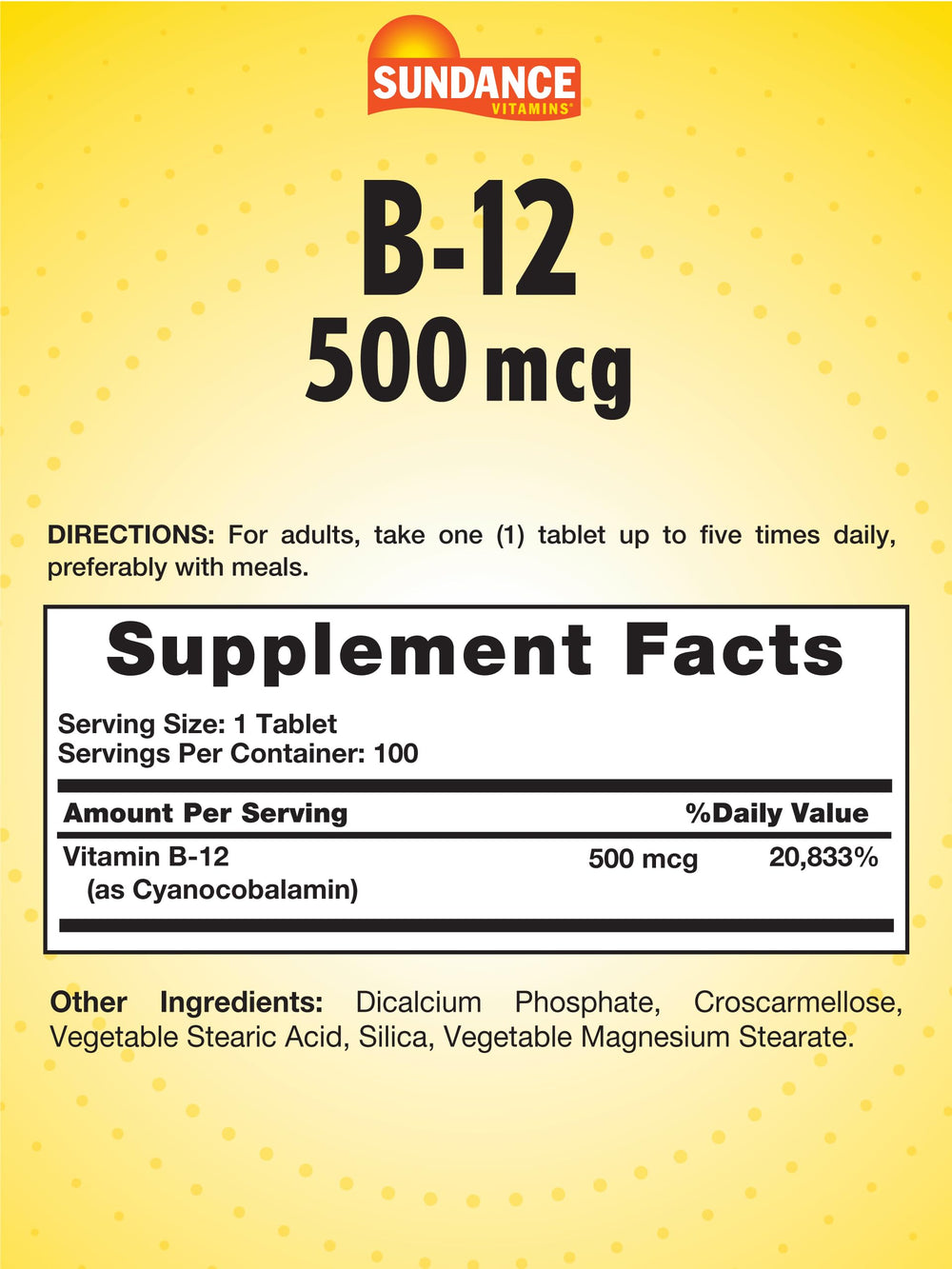 Cyanocobalamin Vitamin B-12 500mcg