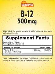 Cyanocobalamin Vitamin B-12 500mcg