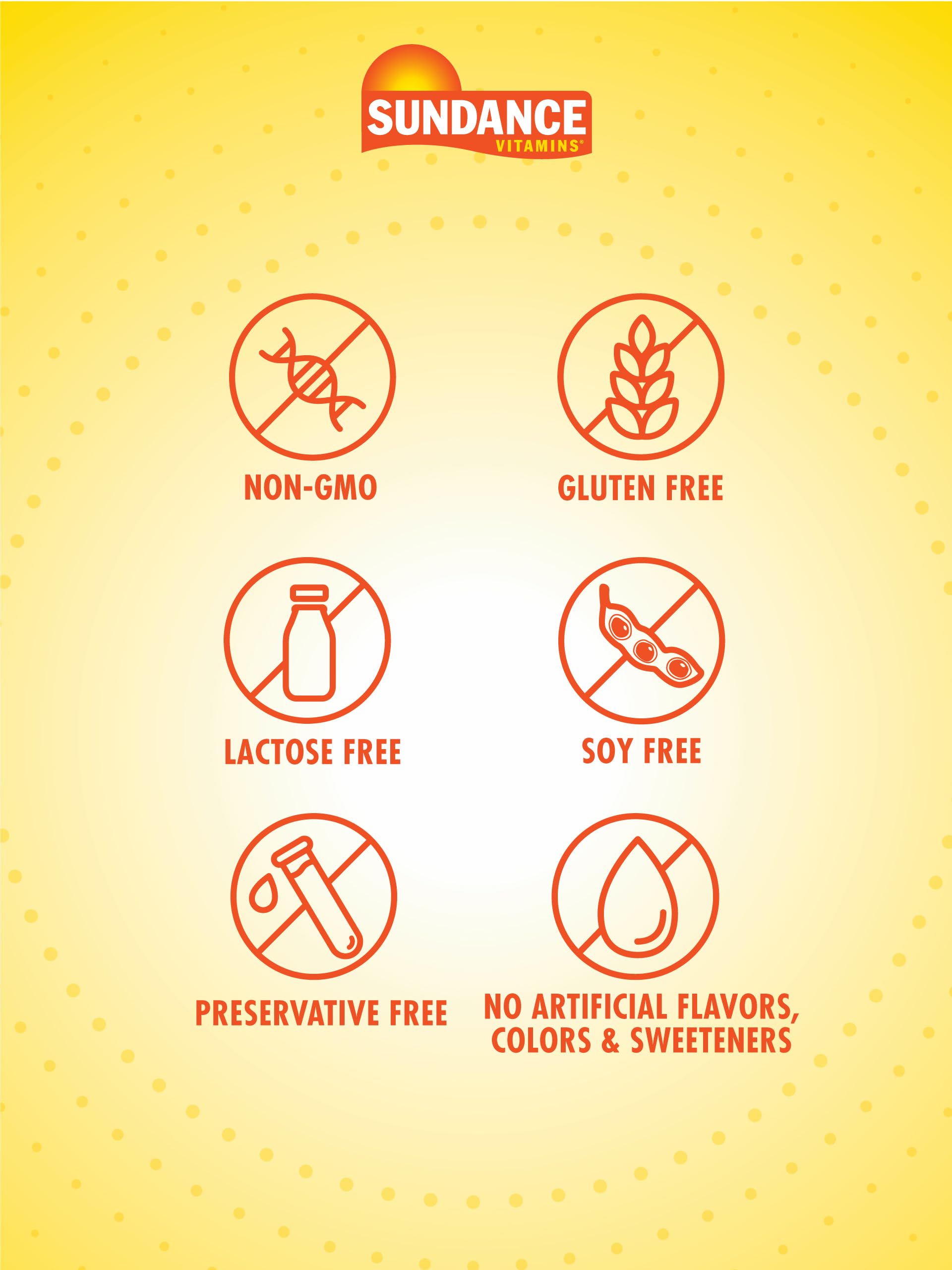 Sundance Vitamin D3 bottle Non-GMO and gluten-free