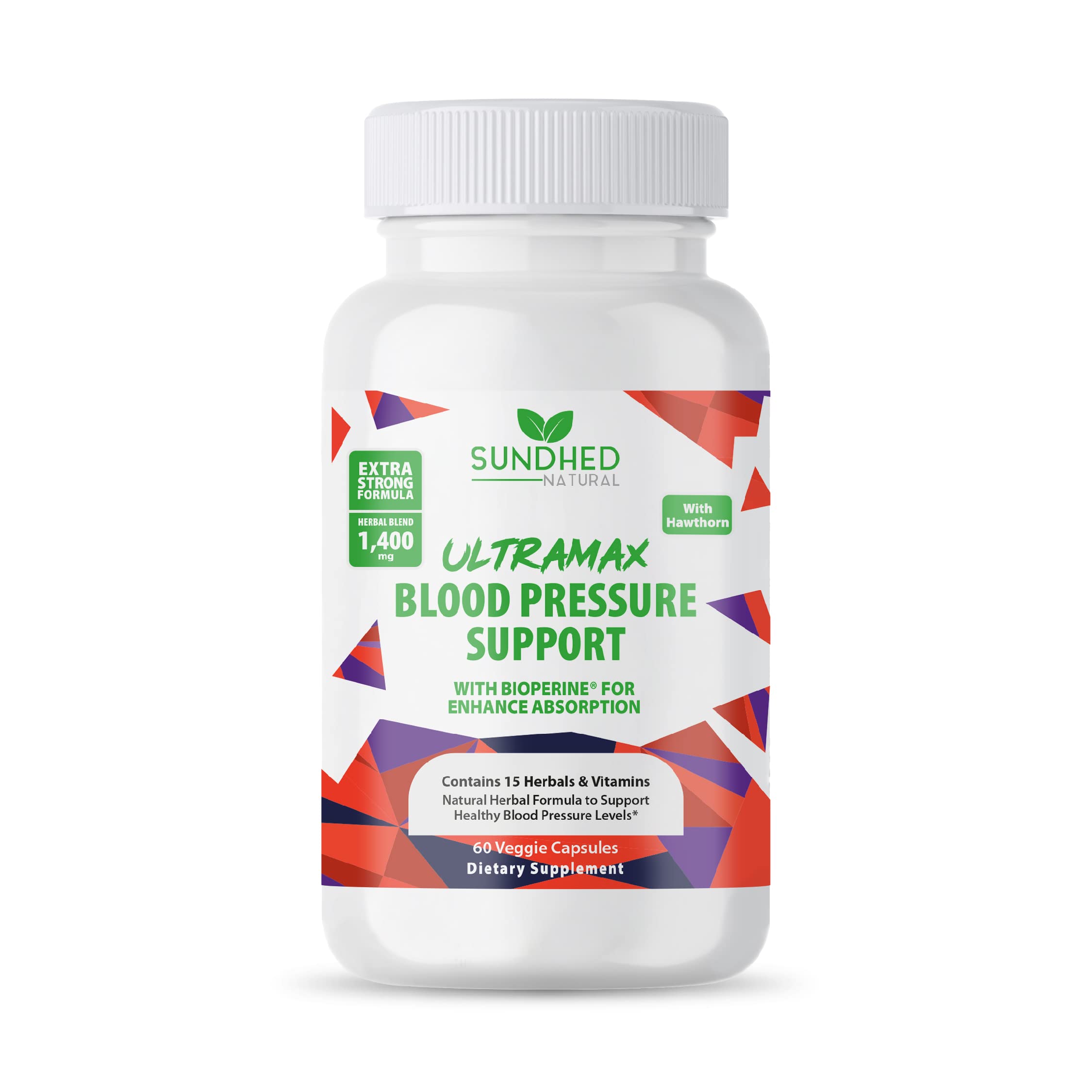 Sundhed Natrual UltraMax Blood Pressure bottle with Bioperine