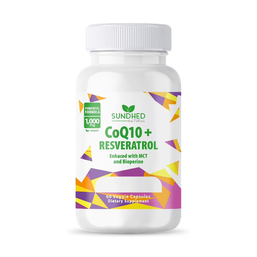 Bottle of Sundhed Natural CoQ10 capsules (hero image)
