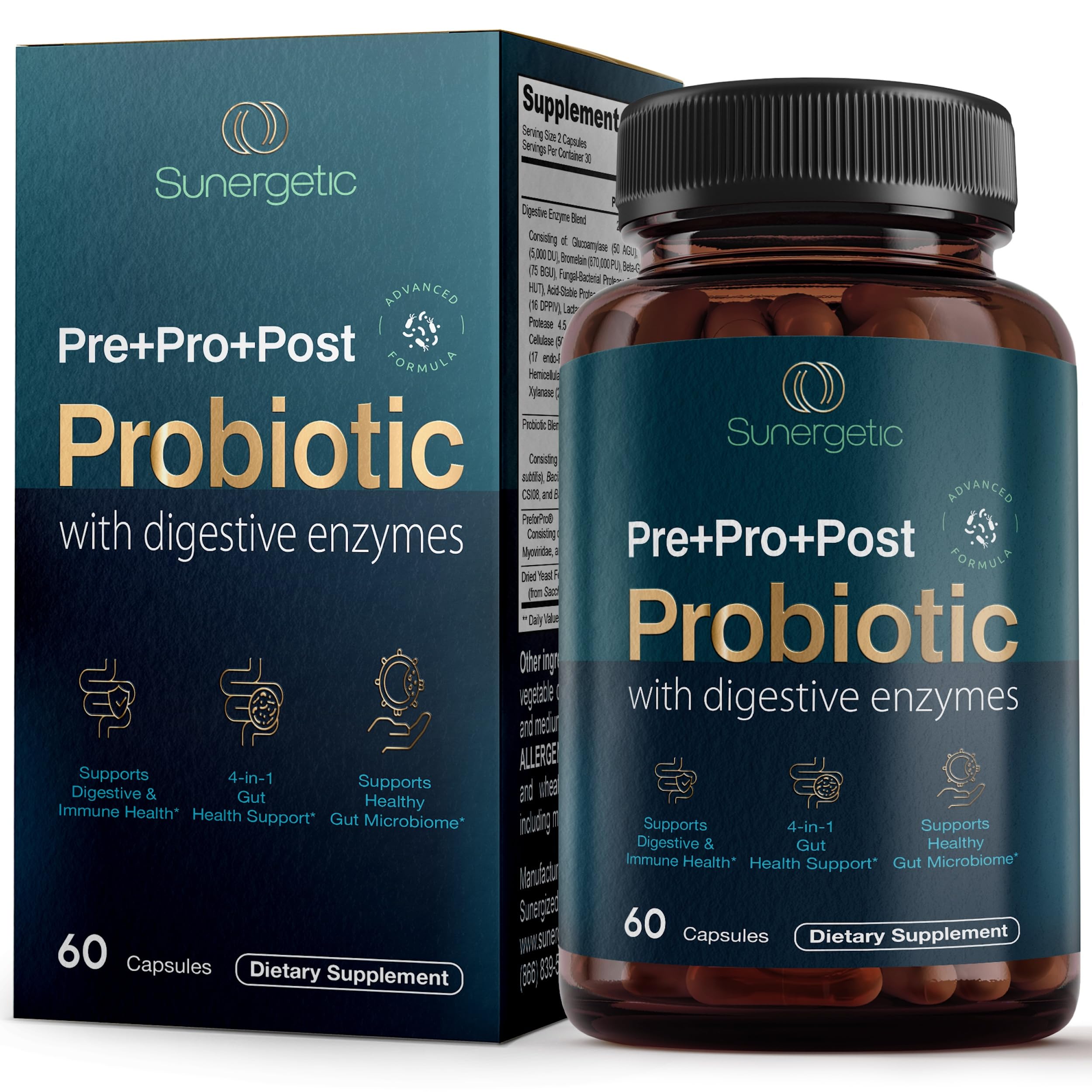 Hero image: Premium 4-in-1 probiotic bottle with 60 capsules