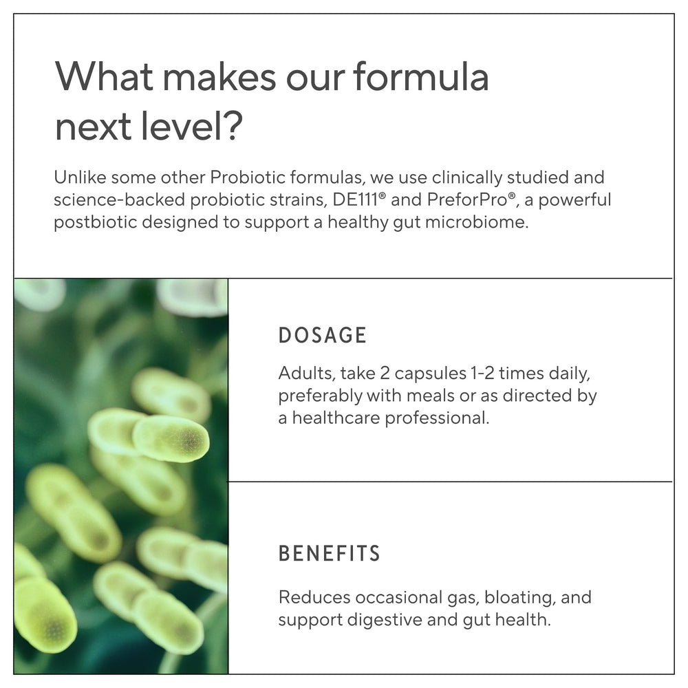 Clinical strains DE111 and PreforPro used in the probiotic