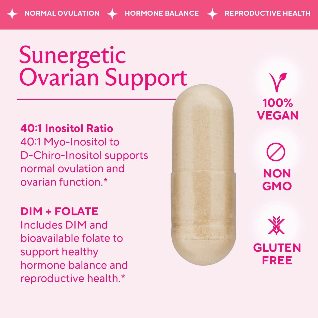 Open Sunergetic capsules in hand illustrating serving size and daily intake convenience