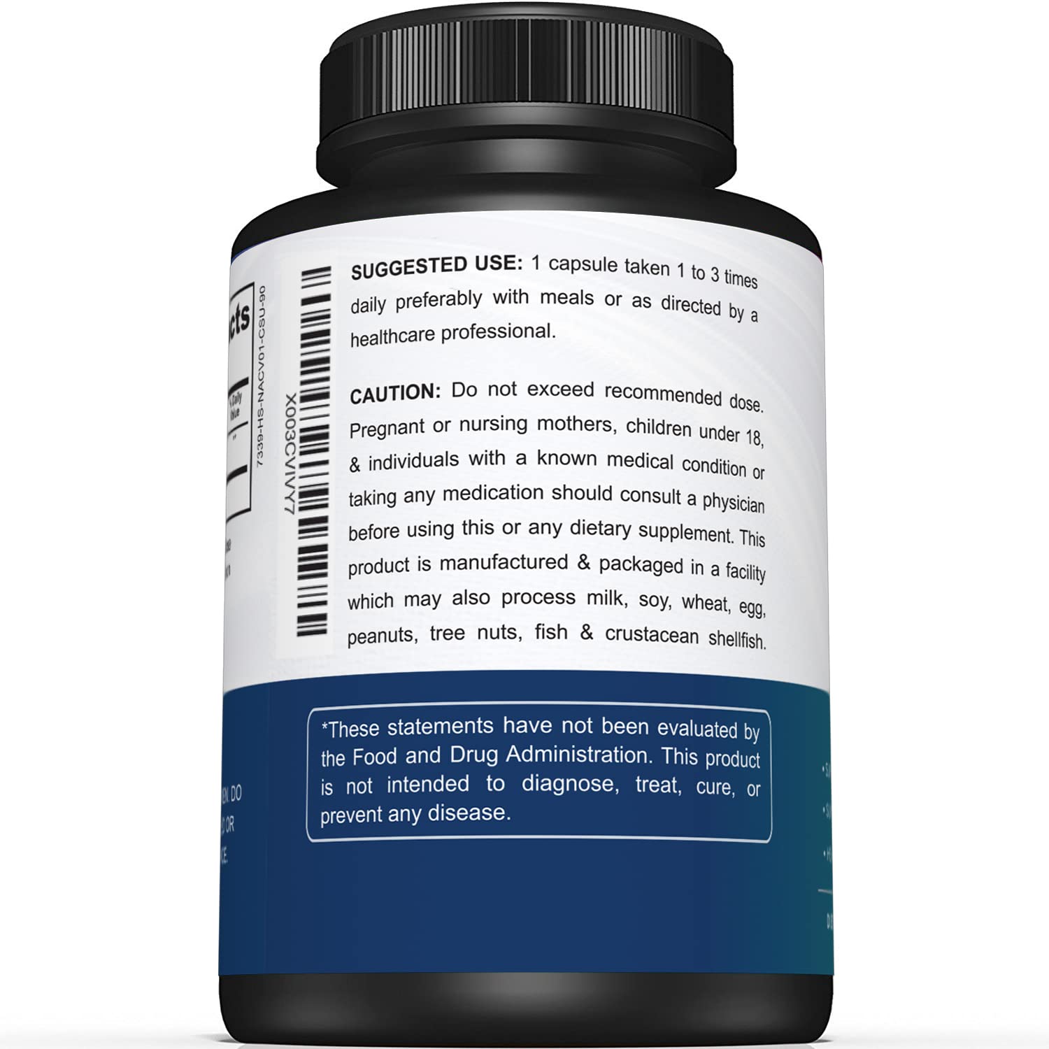 Sunergetic NAC packaging shows two 90-capule bottles.