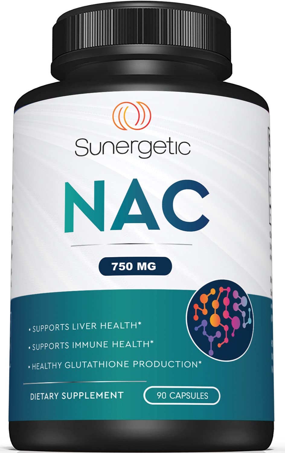 Sunergetic Premium NAC bottle front for daily immune support.
