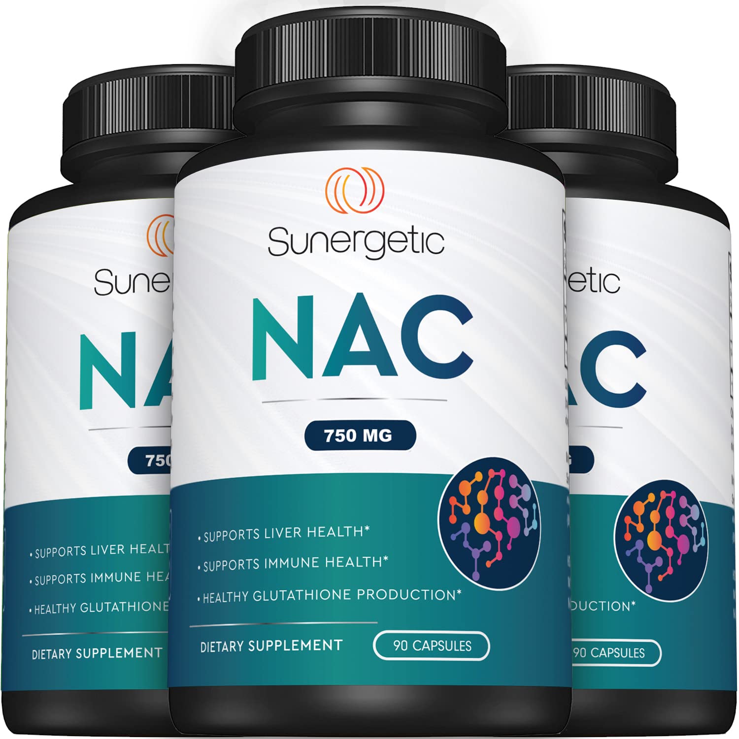 Sunergetic Premium NAC group bottle suggests reliable daily support for detox and resilience.