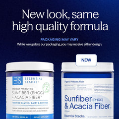 Sunfiber PHGG and organic acacia fiber powder blend container