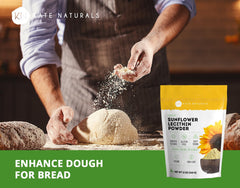 Smooth-blend sunflower lecithin powder in a scoop