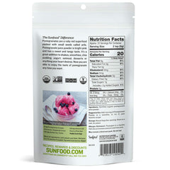 Close-up of pomegranate powder texture - 100% pure organic