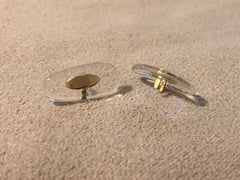 Gold 16mm clip-on sunglasses nose pads, front view