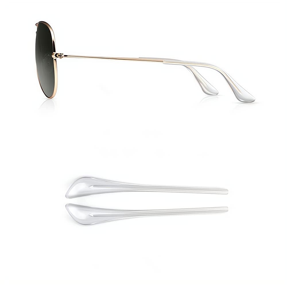 Clear replacement temple tips for metal eyeglasses with anti-slip design