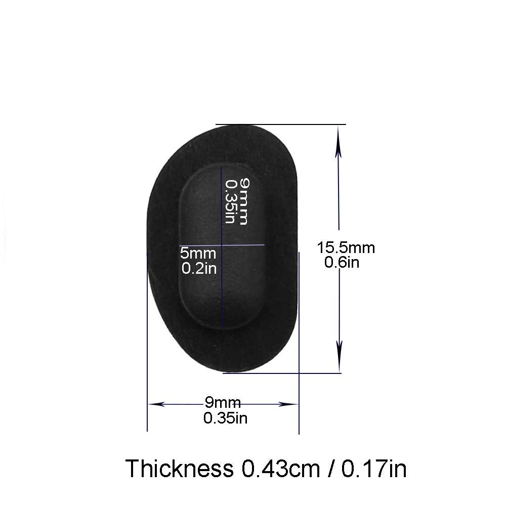 Push-in, screw-free nose pads in black silicone