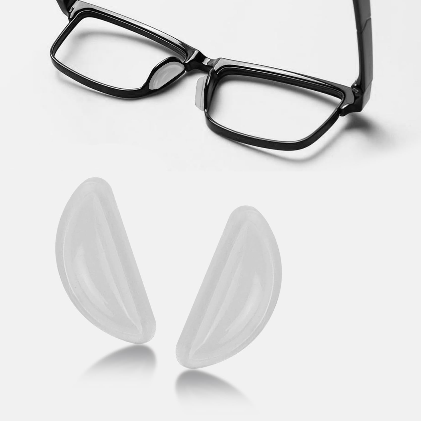 Sunglasses nose pads designed for stability on frames