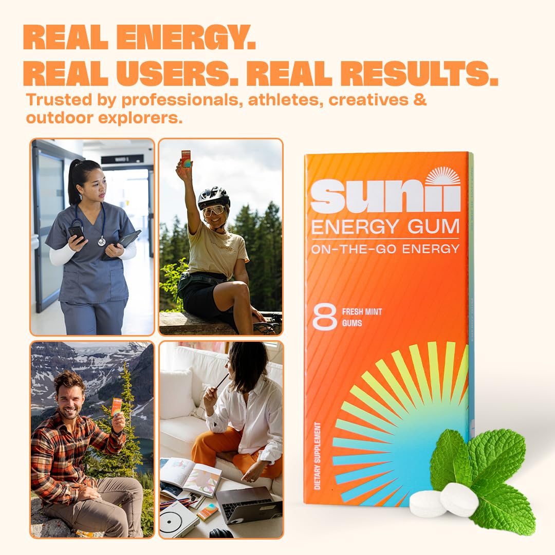 Sunii Energy Gum Canadian-made label highlighting quality and ingredients