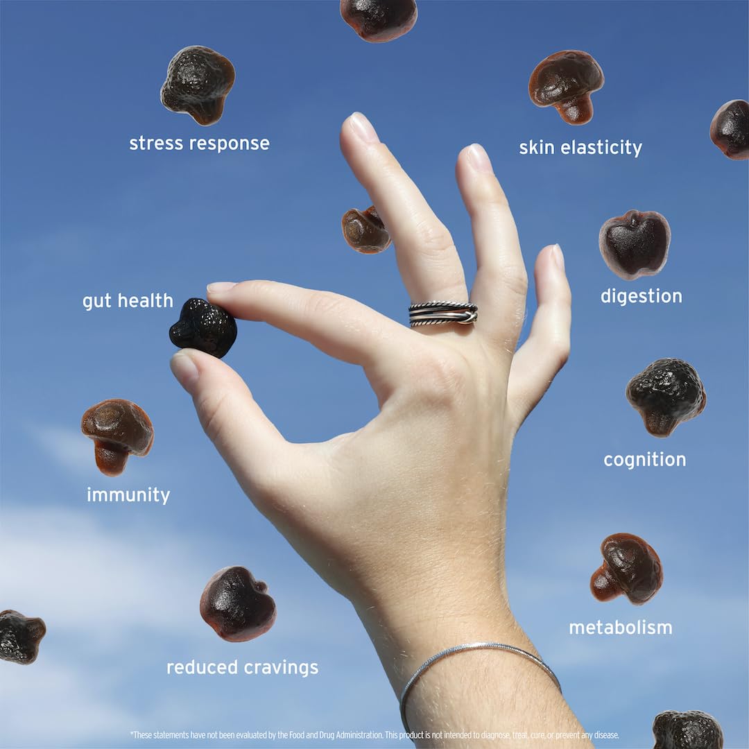 Ingredients label featuring Ashwagandha, Spirulina and Probiotics